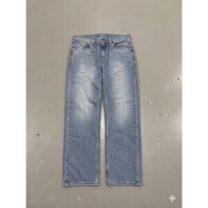 Levi’s 505 Regular Fit Straight Leg Jeans Light Wash Men’s 33x32 Blank Red Tab